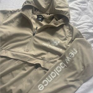 New Balance Cream Windbreaker With Hood